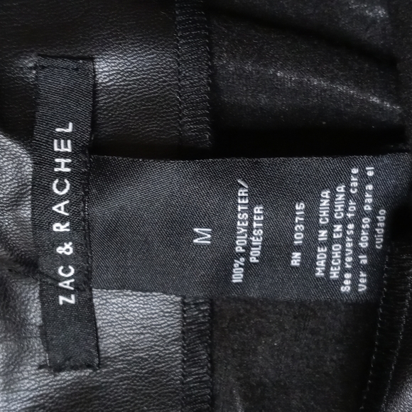 Black Faux Leather Leggings Zac & Rachel Medium - Picture 5 of 8